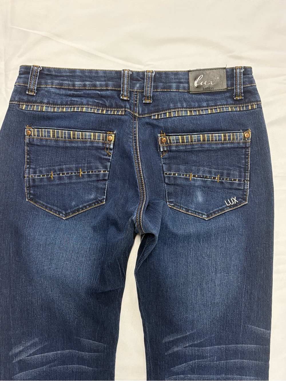 Y2K 2000s style Embroidered Dark Wash Distressed Jeans | $34.99
